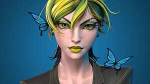Jojo Digital Digital Art Artwork Illustration Portrait Women Butterfly Fan Art Anime Girls Belle Cha 1920x1920 Wallpaper
