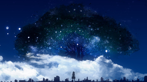 Tree City Sky Cloud Light 2560x1440 Wallpaper