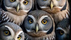Ai Art Owl Selfies Vertical Portrait Display Animals Looking At Viewer 2454x4908 Wallpaper
