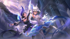 Honor Of Kings Game Characters Video Games Video Game Characters Closed Eyes Wings Angel Wings Feath 7212x4000 wallpaper