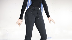 Anime Anime Girls Digital Digital Art 2D Black Pants Black Shirt Ice Skate Chaesu 1109x1700 Wallpaper