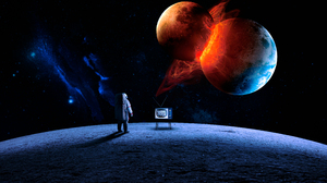 Astronaut Apocalypse 15 2 Apocalypse Character Space Planet Crash GAME OVER Moon Texture Galaxy Fant 5000x3000 wallpaper