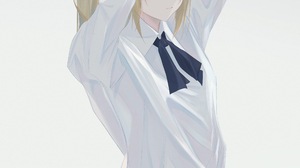 Fate Series Fate Stay Night Anime Girls Touching Hair Long Hair White T Shirt Ahoge Saber Arturia Pe 2619x4083 Wallpaper
