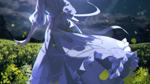 Niac Anime Girls Night Portrait Display Rinze Morino Field Leaves White Dress Dress Looking At Viewe 1000x1535 Wallpaper