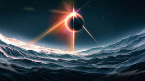 Christian Benavides Digital Art Fantasy Art Eclipse Starry Night Water Moon 3840x2160 Wallpaper