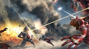 Ant Man Captain America Captain America Civil War Iron Man Scarlet Witch Vision Marvel Comics 3000x1299 Wallpaper