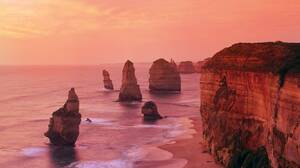 Sunset Twelve Apostles Pink Landscape Nature Sea Haystack Rock Rocks Australia Sunrise Sky Water Mor 2048x1536 Wallpaper