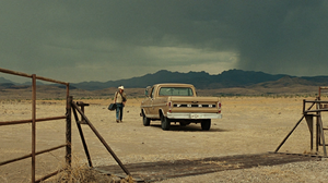 No Country For Old Men Movies Film Stills Car Hat Men Sky Clouds Mountains Desert 1920x816 Wallpaper