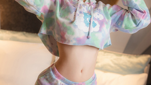 Women Model Asian Women Indoors Cosplay Pyjamas Twintails Pastel 3932x5897 Wallpaper