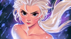 Blue Eyes Elsa Frozen Frozen 2 Girl White Hair 1920x1357 Wallpaper