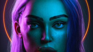 Women Face Portrait Digital Digital Art Closeup Looking At Viewer Mohamed Shalan 3D 2578x3300 Wallpaper