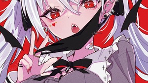 Anime Girls Nijisanji Genderswap Virtual Youtuber Mask Red Eyes Silver Hair 2894x4093 Wallpaper