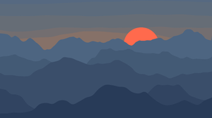 Minimalism Code Mountains Simple Background Waves Sunset 8192x5461 Wallpaper