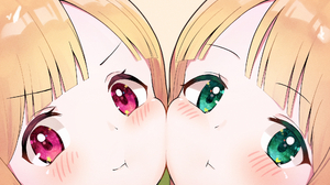 Cuteg Twins Anime Girls Portrait Display Cat Girl Cat Ears Bow Tie Blushing Looking At Viewer Short  2000x2666 Wallpaper