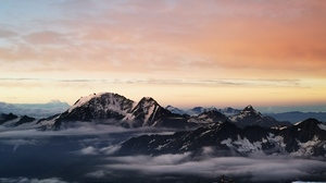 Mount Elbrus Mountains Clouds Sunset Mist Snowy Peak 3648x2736 Wallpaper