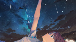 Da Tengzi Anime Girls Vertical Anime Sky THE IDOLM STER Clouds Toru Asakura Starry Night Stars Looki 3414x6000 wallpaper