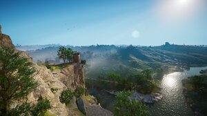 Assassins Creed Video Game Art Water Landscape Video Games Sky Sunlight Trees CGi 2560x1440 Wallpaper