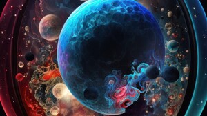 Ai Art Illustration Planet Space Nebula Universe Vertical Galaxy 2454x4908 Wallpaper