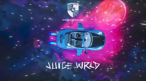 Juice Wrld Porsche Space Galaxy Milky Way Car Vehicle Blue Cars Logo Digital Art 1920x1080 Wallpaper