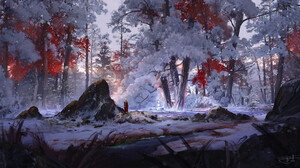 Max Suleimanov Digital Art Landscape Winter Snow River Trees Alone Nature 1920x1007 Wallpaper