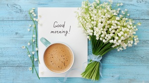 Good Morning White Flower Coffee 5616x3744 Wallpaper