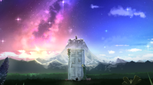 Suzume Sky Stars Suzume No Tojimari Anime Digital Art Mountains Clouds Snow Door Leaves 3440x1440 Wallpaper