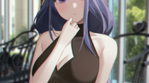 Raiden Shogun Genshin Impact Long Hair Purple Hair Purple Eyes Blush Braids Flower In Hair Gymnast S 2894x4093 Wallpaper