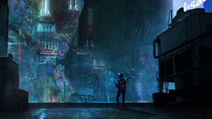 Strigiformes Cyberpunk Dystopian Futuristic City Digital Art Artwork 3840x1635 wallpaper