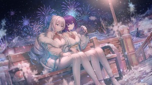 Honkai Impact 3rd Bronya Zaychik Seele Vollerei Anime Girls Anime White Leggings Fireworks Caisena S 3840x2160 Wallpaper