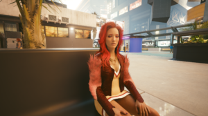 Video Game Art Cyberpunk 2077 CGi Video Game Characters Video Games Sitting Looking At Viewer Neckla 2560x1440 Wallpaper