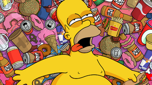 The Simpsons Homer Simpson Donut Beer Food Humor Cartoon Tongue Out Open Mouth Fast Food TV Series 1920x1200 Wallpaper
