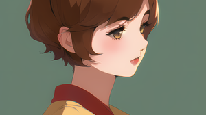 Novel Ai Anime Girls Simple Background Brunette Brown Eyes 2816x2816 Wallpaper