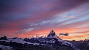 Nature Mountains Matterhorn Sunset Landscape 5399x3037 Wallpaper