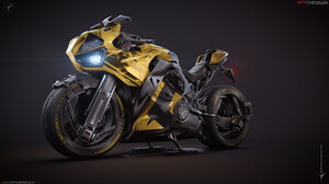 Munkhjin Otgonbayar ArtStation CGi 3D Artwork Superbike Futuristic Motorcycle Heavy Bike Digital Art 3840x2160 Wallpaper