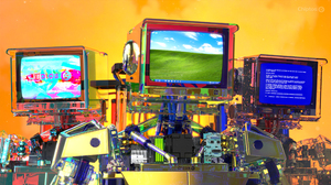Robot CRT Computer Parts Hardware Computer Screen PC Build PC Gaming CRT Monitor Technology Digital  2560x1440 wallpaper