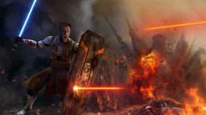 Star Wars Obi Wan Kenobi Lightsaber The Clone Wars Jedi Smoke Blast Shield Armor Clone Trooper 1920x1080 Wallpaper