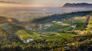 Cape Town Vineyard Mountains Aerial View 4463x2362 Wallpaper