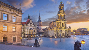 Architecture Dresden Germany Light Night Sky Theater 2048x1365 Wallpaper