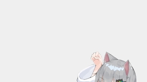 Anime Girls Anime Vertical Cat Girl Cat Ears Blushing Simple Background Minimalism 1080x2337 Wallpaper
