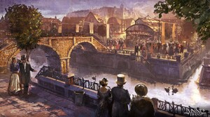Anno 1800 1800s Digital Art Concept Art Artwork Ubisoft City Canal Bridge 3840x2160 Wallpaper