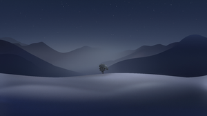 Basic Apple Guy Digital Art Artwork Illustration Landscape Night Nightscape Mountains Field Simple B 6016x3385 wallpaper