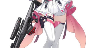 Anime Anime Girls Simple Background Dress Gun Portrait Display Long Hair Looking At Viewer Gloves Fi 6569x10640 Wallpaper