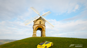 Forza Horizon 4 PORSCHE911 Video Games Car Windmill Clouds Sky Logo 2880x1800 Wallpaper