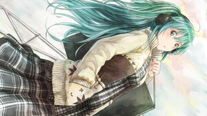 Anime Anime Girls Hatsune Miku Blue Hair Long Hair Vocaloid Cyan Hair 1500x844 Wallpaper