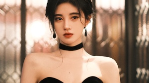 Kiku Ju Jingyi Actress Singer Women Chinese Crown Dress Lipstick Glowing Earrings Dark Hair 2688x4038 Wallpaper