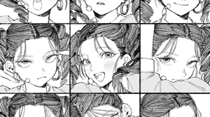 Anime Girls Emotion Manga Anime Face Monochrome 1500x1500 Wallpaper