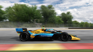 IndyCar Assetto Corsa Side View Video Games Race Cars Car Race Tracks CGi Clouds 5120x2880 Wallpaper