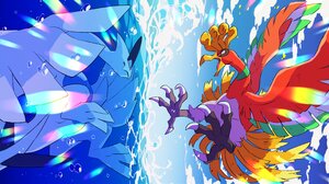 Pokemon Lugia Ho Oh Anime Water Bubbles 4096x1801 Wallpaper