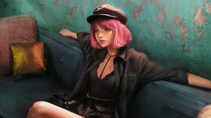 Cap Pink Hair 3840x2160 Wallpaper