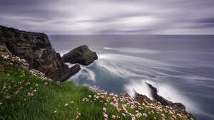 Cliff Coast Coastline Earth Flower Grass Horizon Ocean Rock Sea 2000x1334 Wallpaper